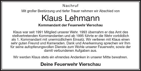 Nachruf Klaus Lehmann