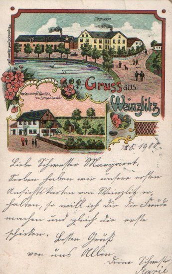 alte  Postkarte aus Weinzlitz