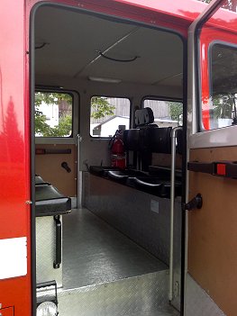 Mannschaftsraum rechts Feuerwehrfahrzeug LF 8